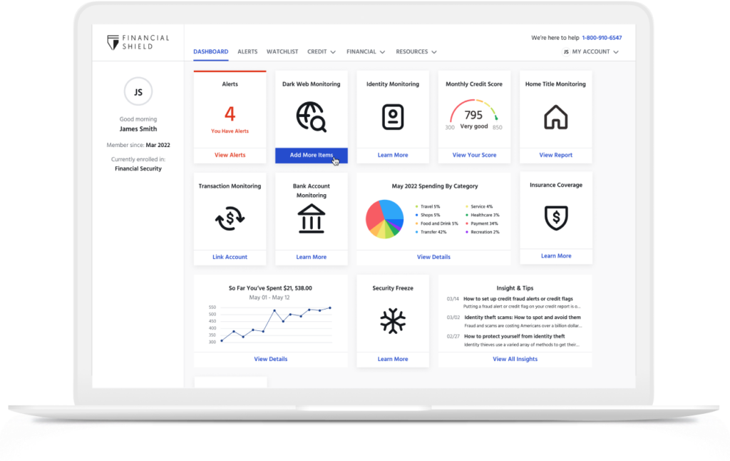 Financial Shield dashboard